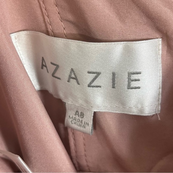 Azazie Evie Dusty Rose A-Line Pleated Chiffon Dress Bridesmaid Dress Pink Size 8 - Picture 5 of 5